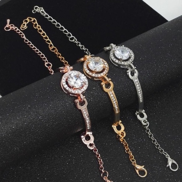 GOLD cubic zirconia bangle. Great for stacking  - Picture 4 of 7